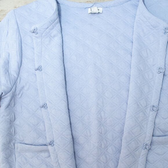 NWT J. Crew Quilted Cotton Cardigan Jacket in Periwinkle size L - Picture 9 of 12